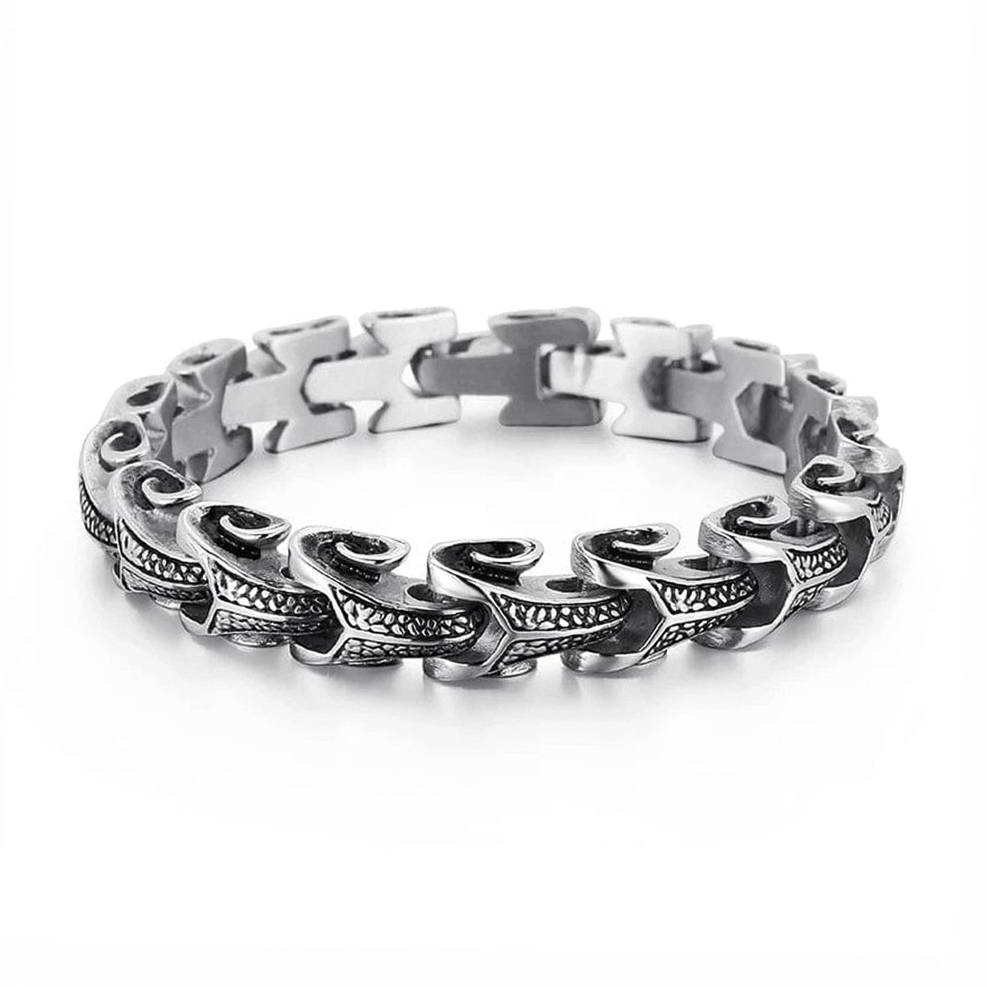 Pulseira Masculina Ouroboros em Aço Inoxidável