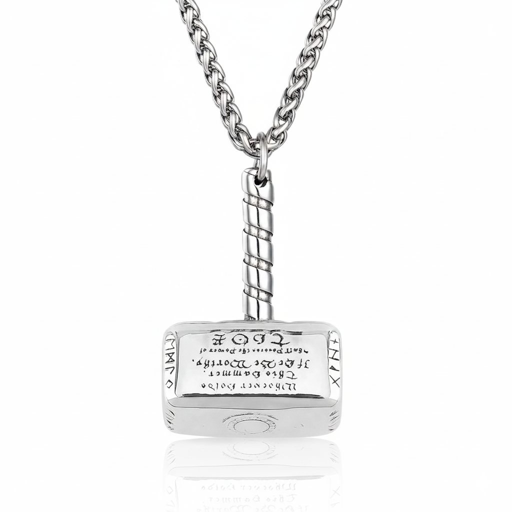Colar Martelo Mjolnir em Aço Inoxidável