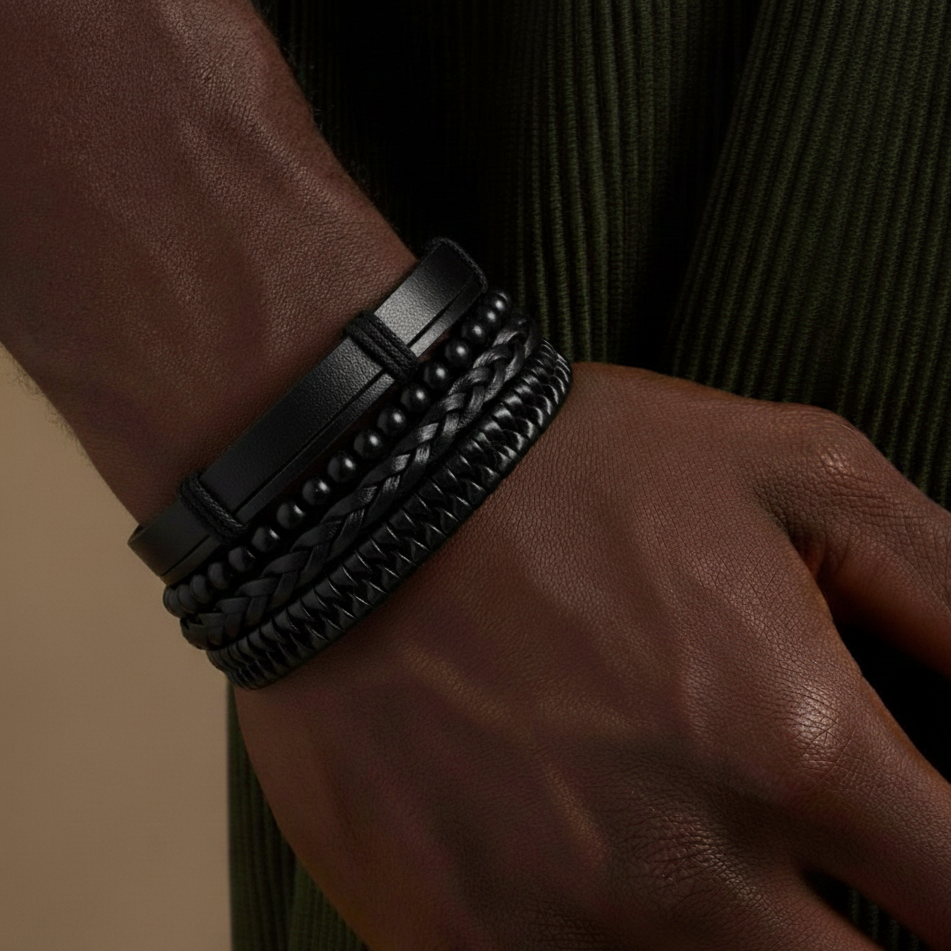 Pulseira de Couro Espírito Viking