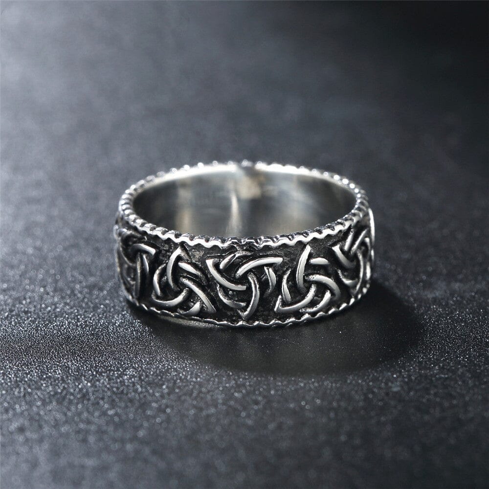 Anel Bjorn Triquetra Viking em Aço inoxidável Ring Tesouros Vikings