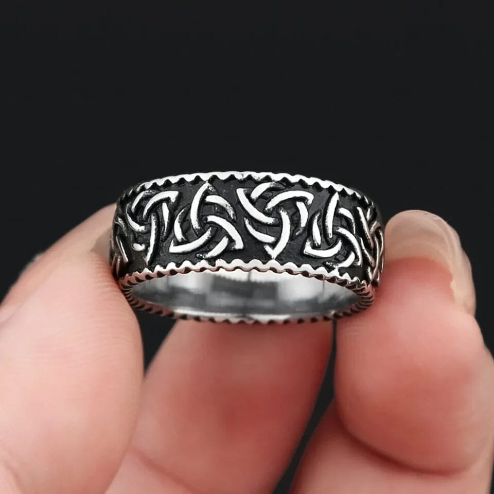 Anel Bjorn Triquetra Viking em Aço inoxidável Ring Tesouros Vikings