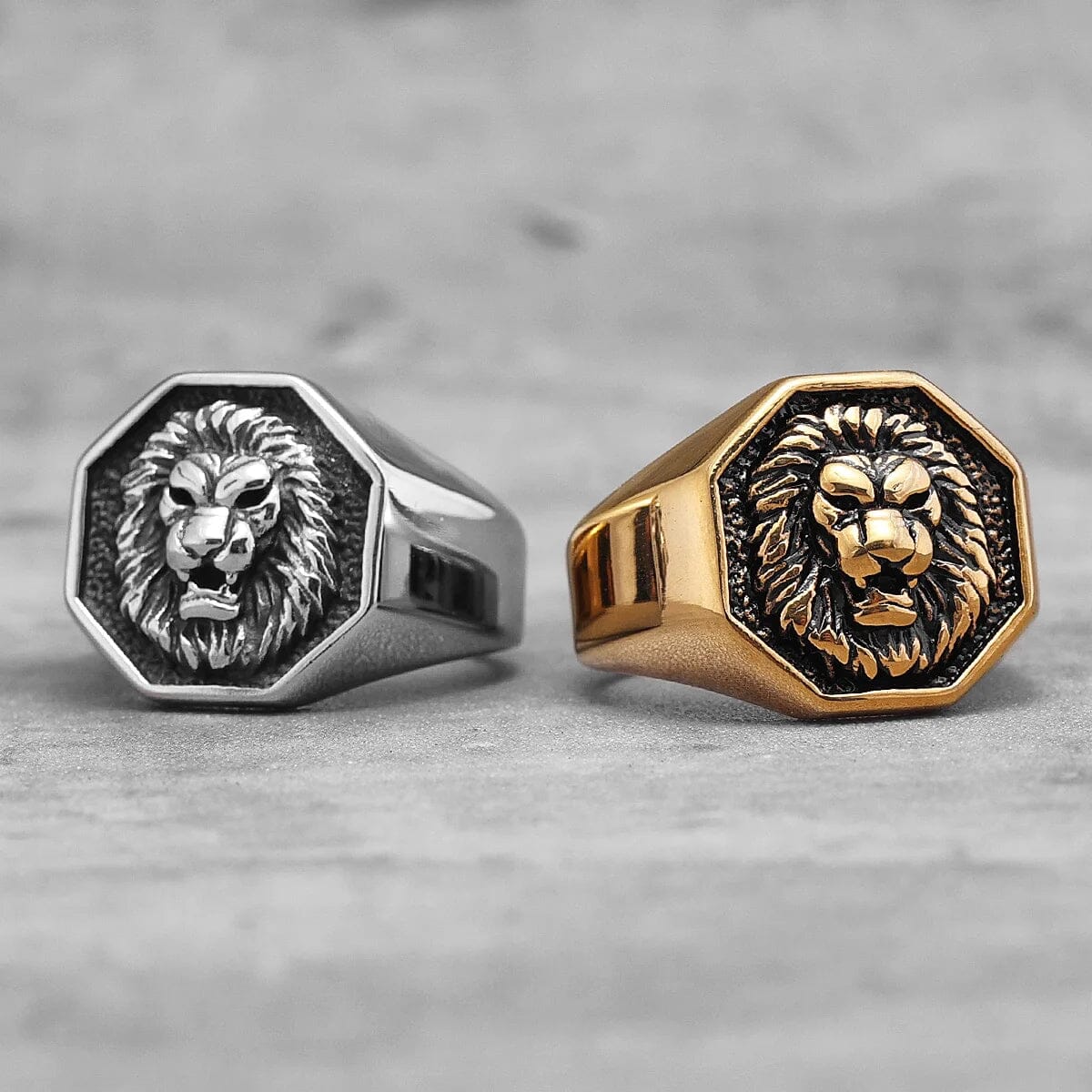 Anel de Leão em Aço Inoxidável ring Tesouros Vikings
