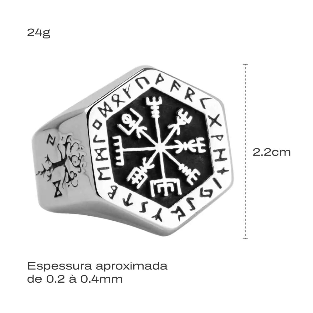 Anel Heimdall em Aço Inoxidável Ring Tesouros Vikings