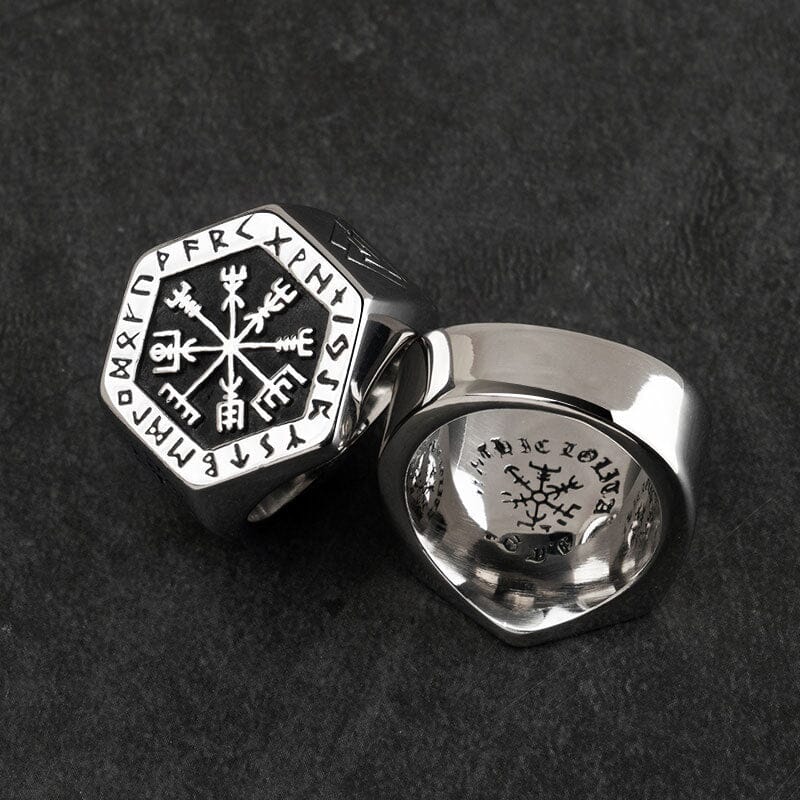 Anel Heimdall + Porta Joias de Madeira - Aço Inoxidável Ring Tesouros Vikings
