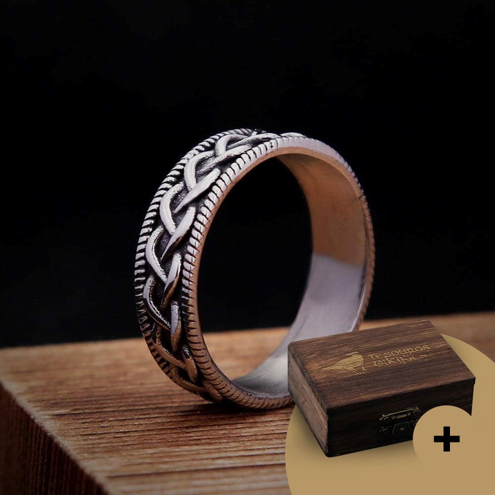 Anel Nó Celta em Aço Inoxidável Ring Tesouros Vikings