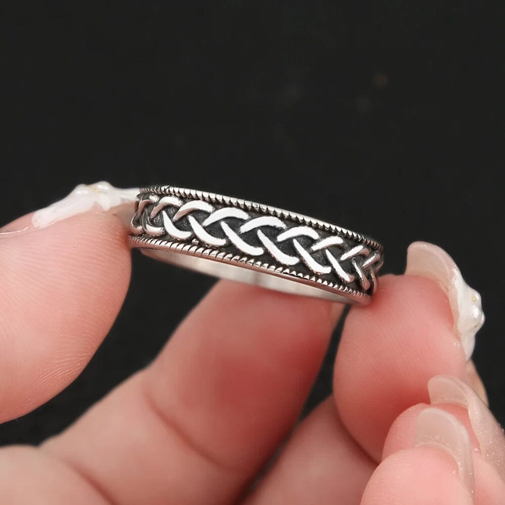 Anel Nó Celta em Aço Inoxidável Ring Tesouros Vikings