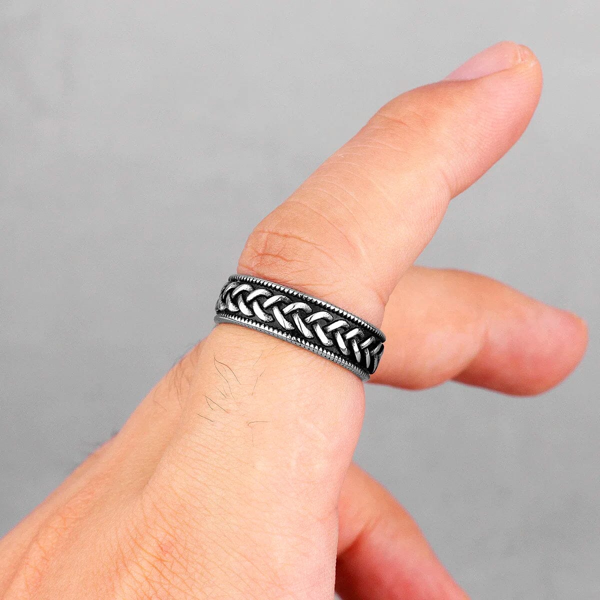 Anel Nó Celta em Aço Inoxidável Ring Tesouros Vikings