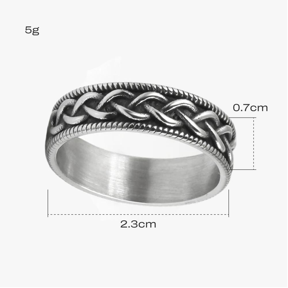 Anel Nó Celta em Aço Inoxidável Ring Tesouros Vikings