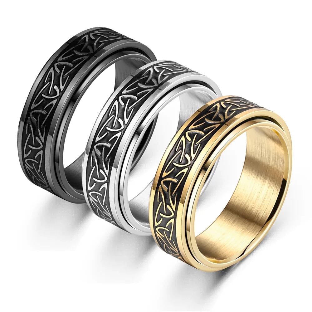 Anel Spinner Celta em Aço Inoxidável Ring Tesouros Vikings