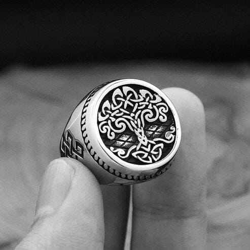 Anel Yggdrasil em Aço Inoxidável Ring Tesouros Vikings
