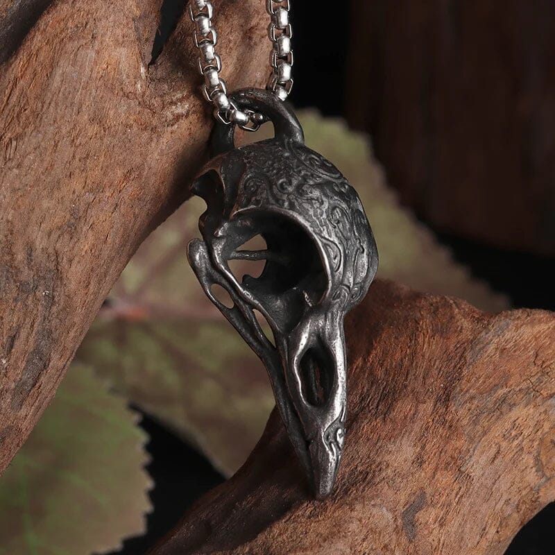 Colar Black Raven em Aço Inoxidável Necklace Tesouros Vikings