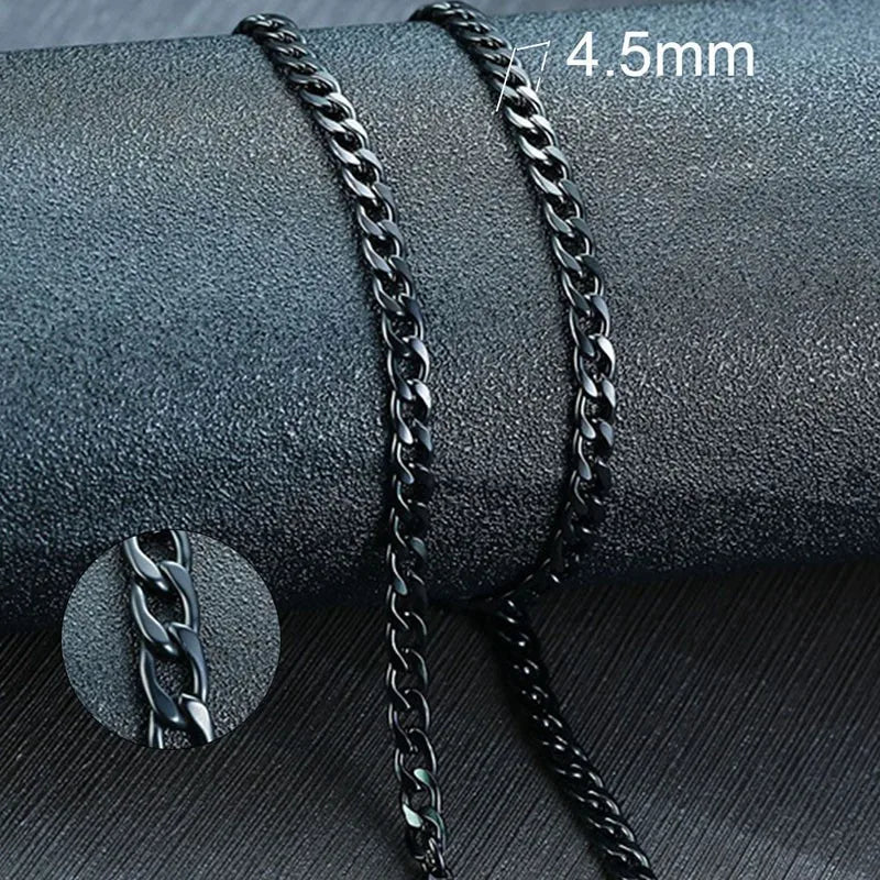 Colar Masculino de Corrente Cubana em Aço Inoxidável Necklace Tesouros Vikings