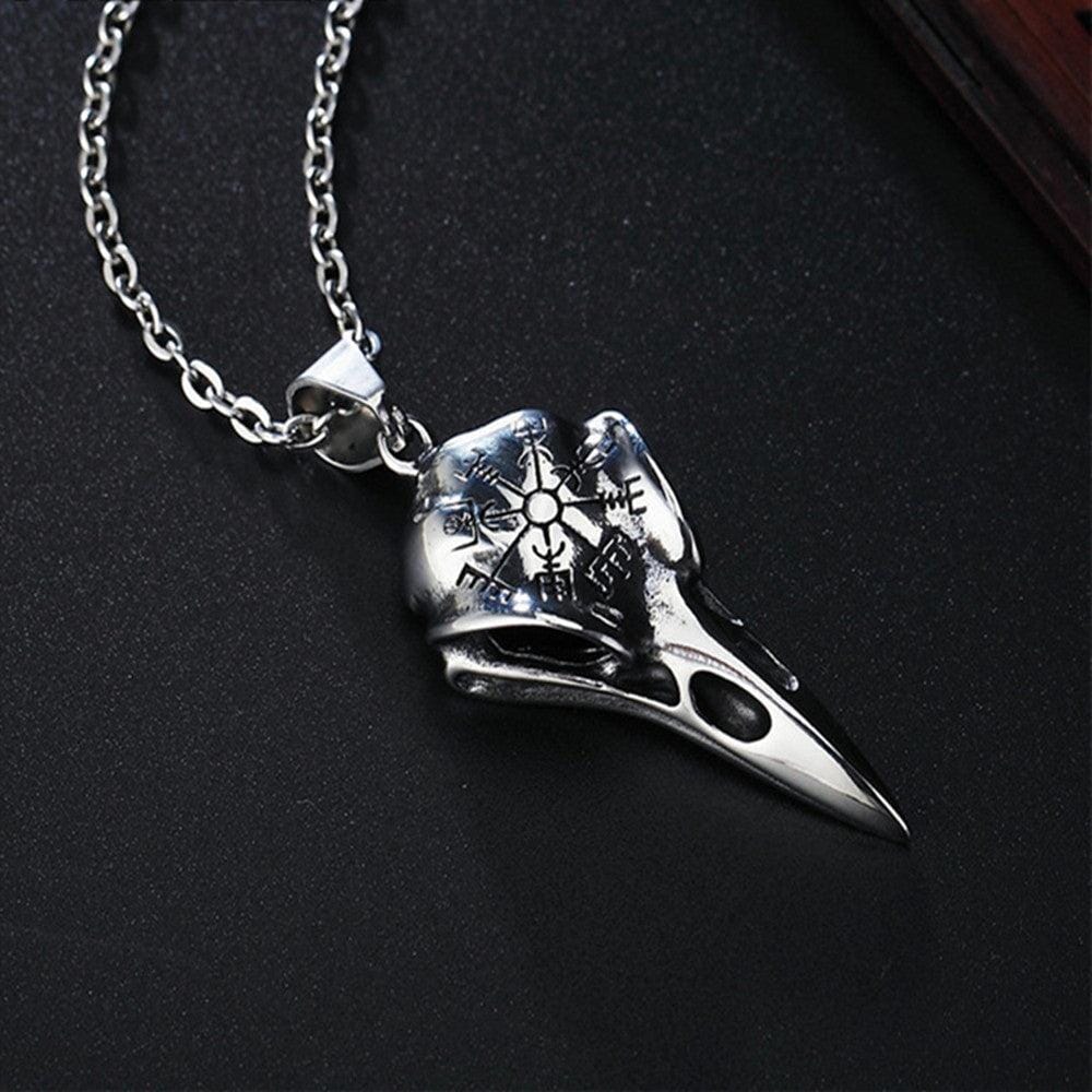 Corvo de Odin - Colar em Aço Inoxidável Necklace Tesouros Vikings