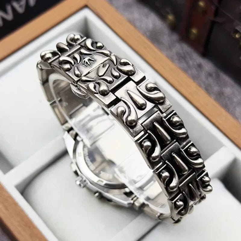 Dragon Scale – Relógio Viking em Aço Relógio Tesouros Vikings