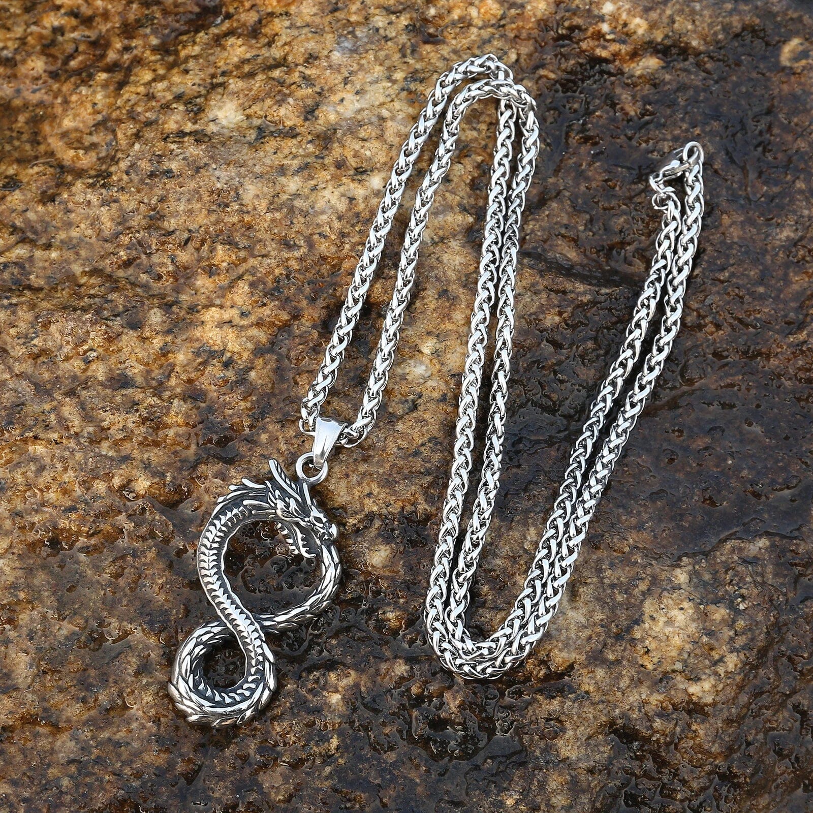 FÁFNIR - Colar de Dragão em Aço Inoxidável Necklace Tesouros Vikings