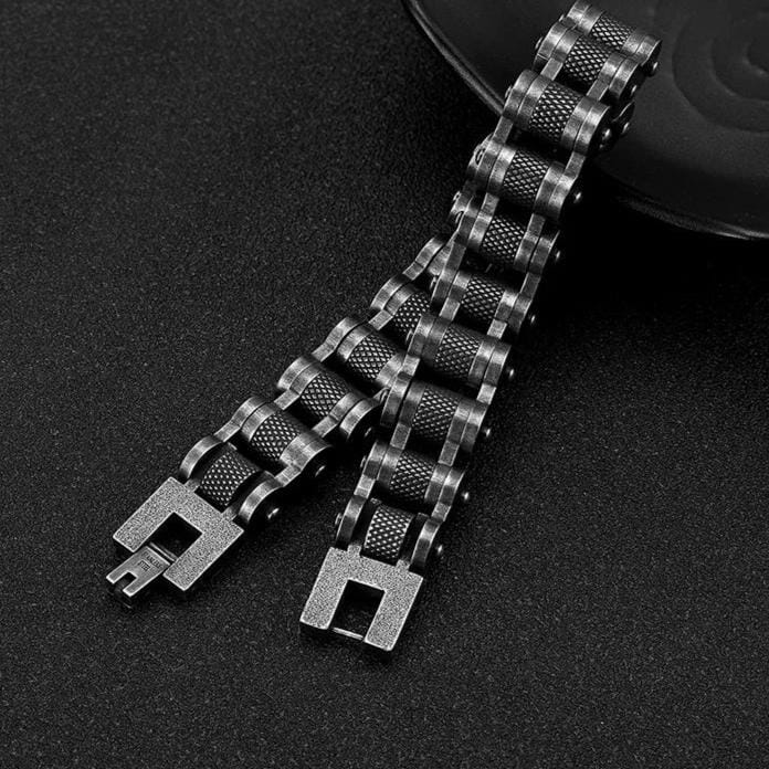 Pulseira Road Warrior em Aço Inoxidável Bracelet Tesouros Vikings
