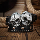 Cinto de Couro Skeleton Skull - Tesouros Vikings