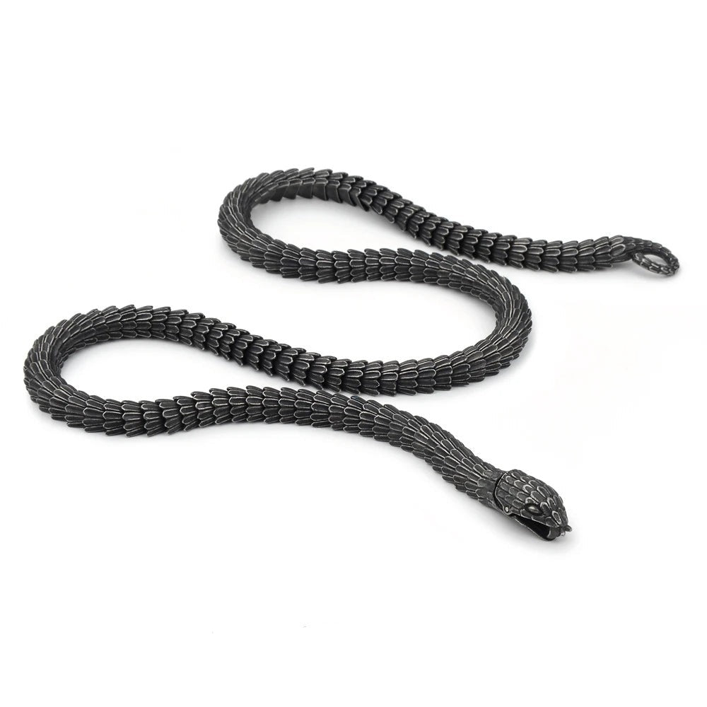 JORMUNGAND - Colar Masculino de Serpente em Aço Inoxidável