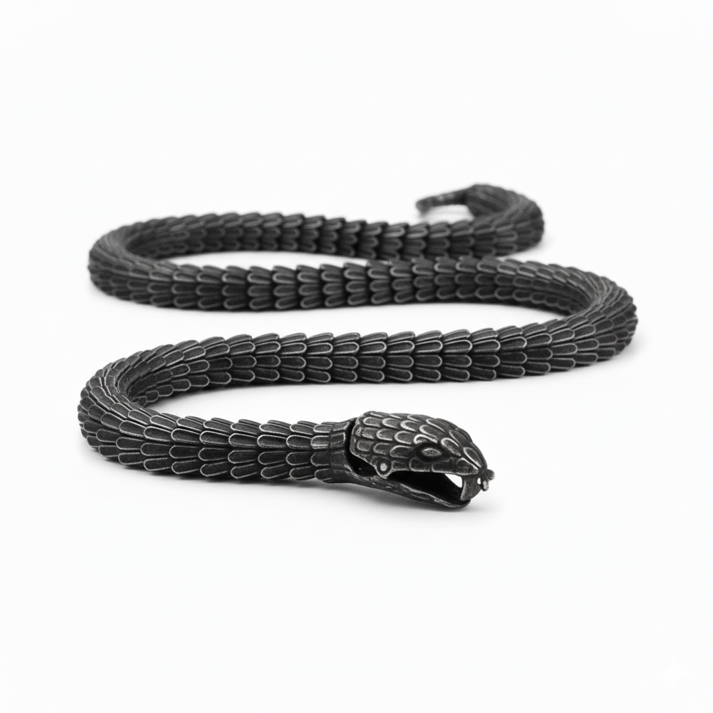 JORMUNGAND - Colar de Serpente em Aço Inoxidável