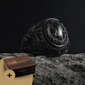 Anel Baldur com Pedra de Zircônia em Aço Inoxidável ring Tesouros Vikings