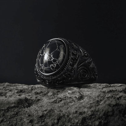 Anel Baldur com Pedra de Zircônia em Aço Inoxidável ring Tesouros Vikings