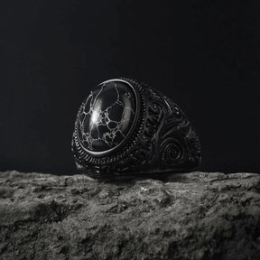 Anel Baldur com Pedra de Zircônia em Aço Inoxidável ring Tesouros Vikings