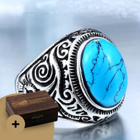 Anel Baldur com Pedra de Zircônia em Aço Inoxidável ring Tesouros Vikings