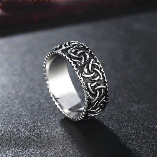 Anel Bjorn Triquetra Viking em Aço inoxidável Ring Tesouros Vikings