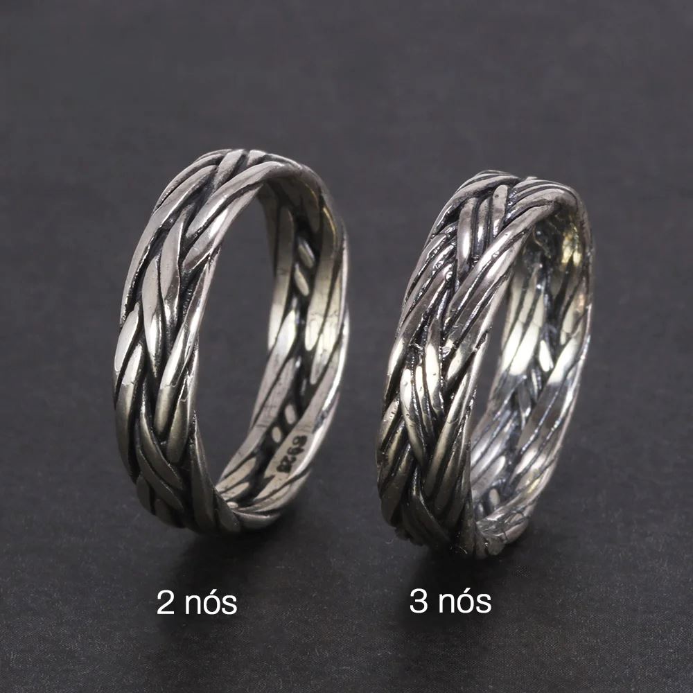 Anel de Nó Viking em Prata 925 ring Tesouros Vikings