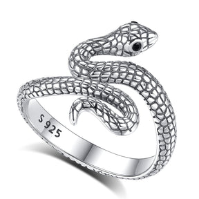 Anel de Serpente em Prata 925 - Tamanho Ajustável Ring Tesouros Vikings