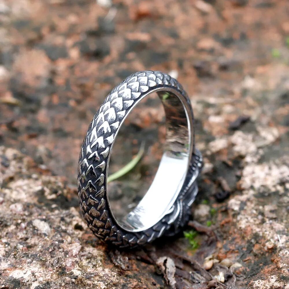 Anel Fáfnir em Aço Inoxidável Ring Tesouros Vikings