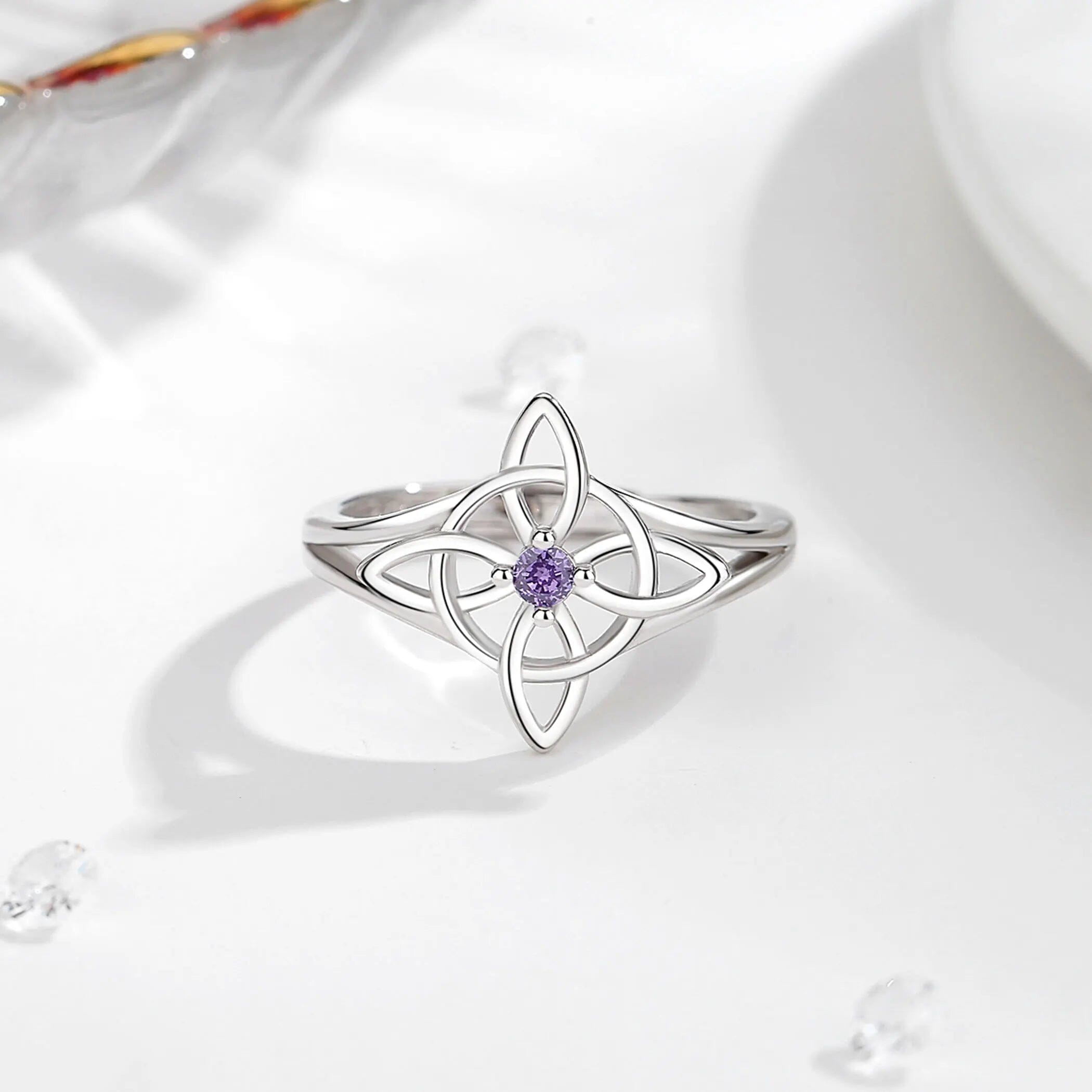 Anel Flor Celta em Prata 925 – Tamanho Ajustável Ring Tesouros Vikings