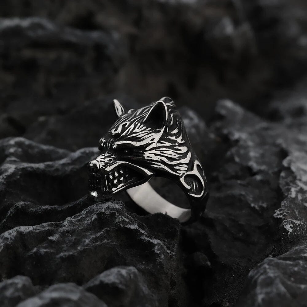 Anel Lobo do Norte em Aço Inoxidável Ring Tesouros Vikings