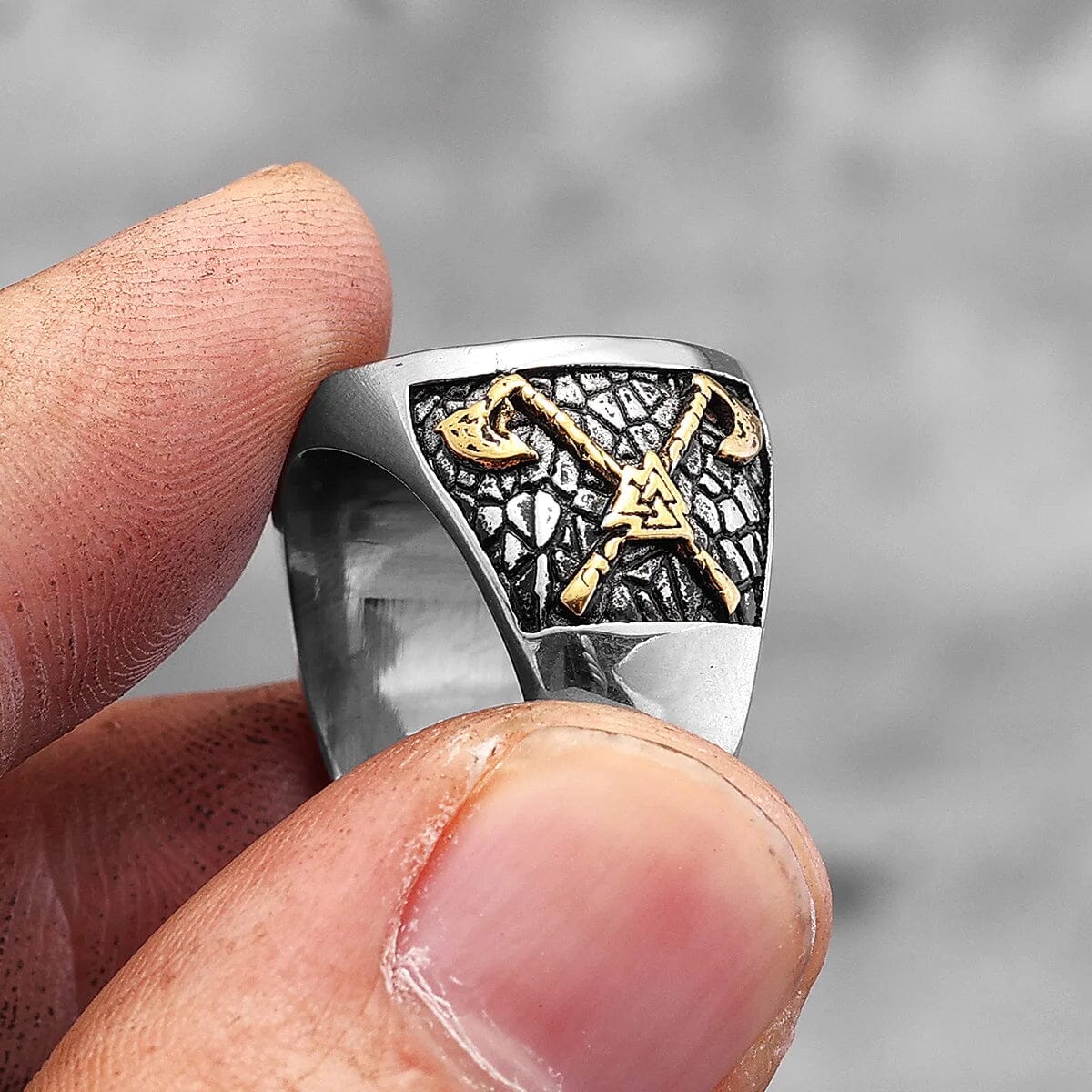 Anel Runa Vegvisir em Aço Inoxidável Anel Tesouros Vikings