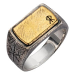 Anel Runas Vikings em Prata 925 - Tamanho Ajustável Ring Tesouros Vikings