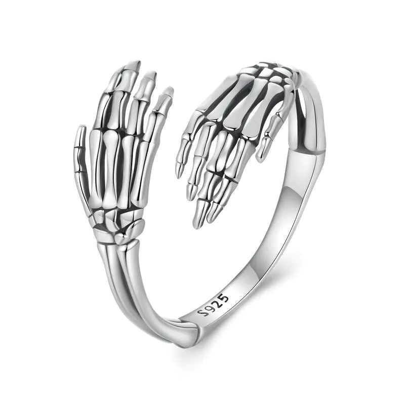 Anel Skeleton Hands em Prata 925 - Tamanho Ajustável Anel Silver Dragon em Prata 925 - Tamanho Ajustável Tesouros Vikings