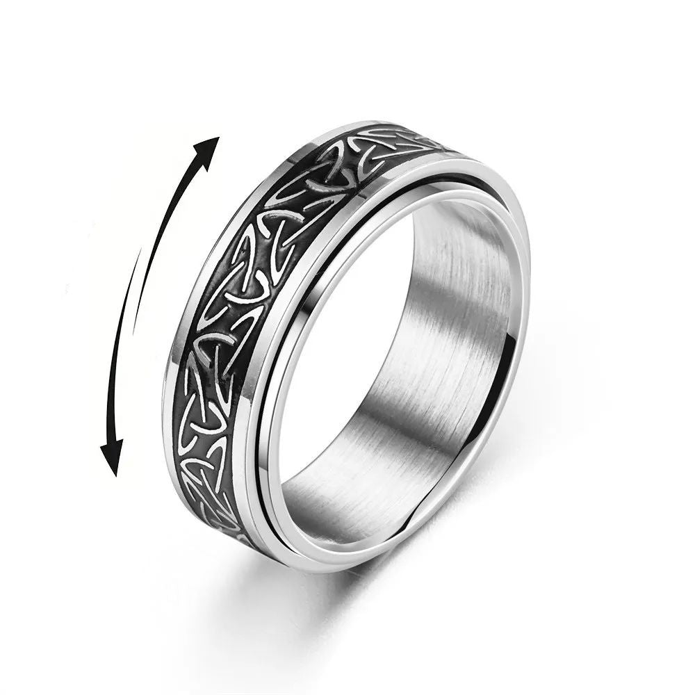 Anel Spinner Celta em Aço Inoxidável Ring Tesouros Vikings