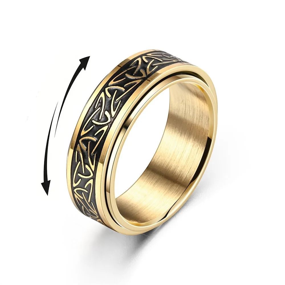 Anel Spinner Celta em Aço Inoxidável Ring Tesouros Vikings