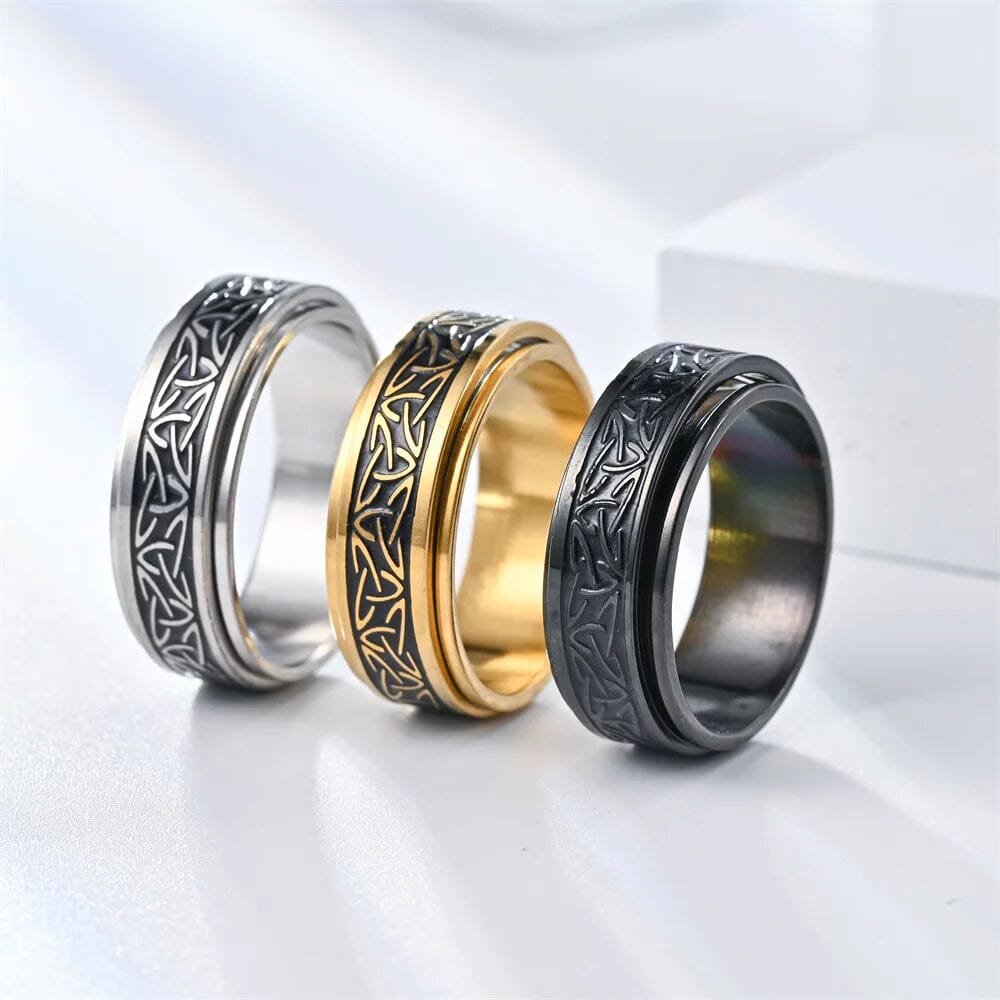 Anel Spinner Celta em Aço Inoxidável Ring Tesouros Vikings