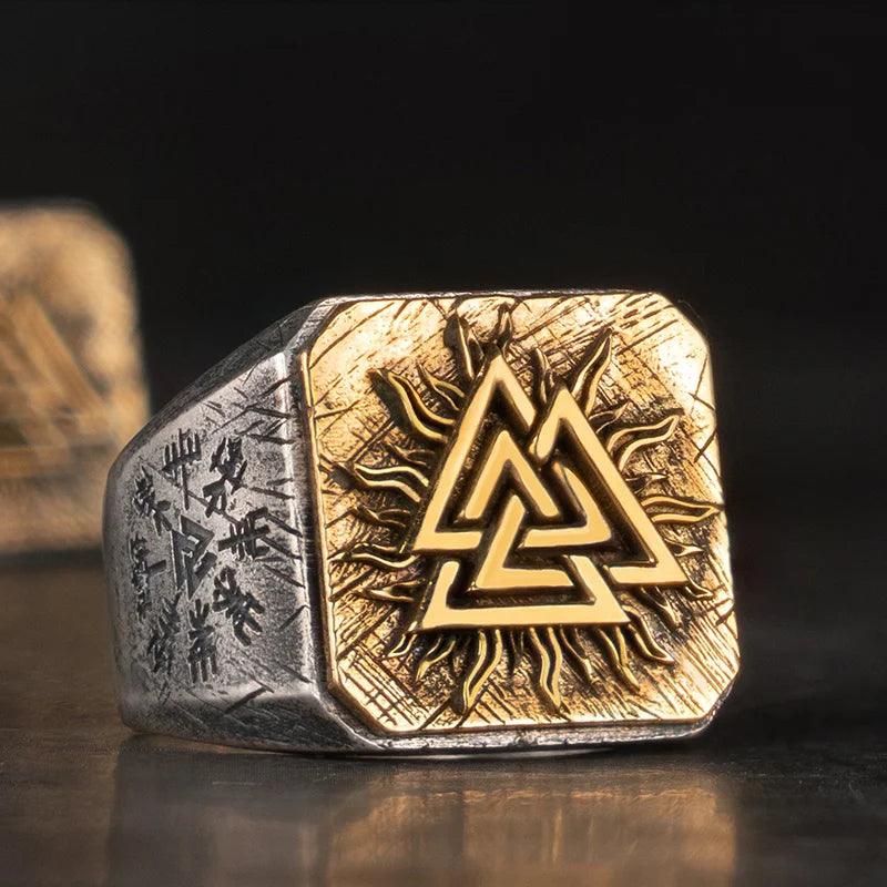 Anel Valknut em Prata 925 - Tamanho Ajustável ring Tesouros Vikings