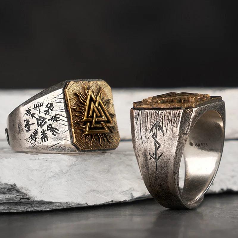 Anel Valknut em Prata 925 - Tamanho Ajustável ring Tesouros Vikings