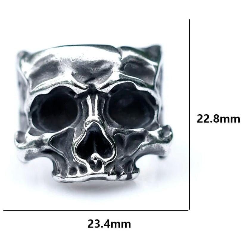 Anel Warrior Skull em Aço Inoxidável Ring Tesouros Vikings