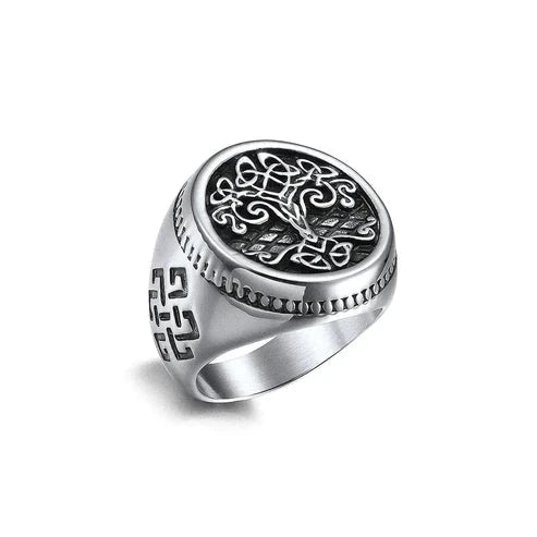 Anel Yggdrasil em Aço Inoxidável Ring Tesouros Vikings
