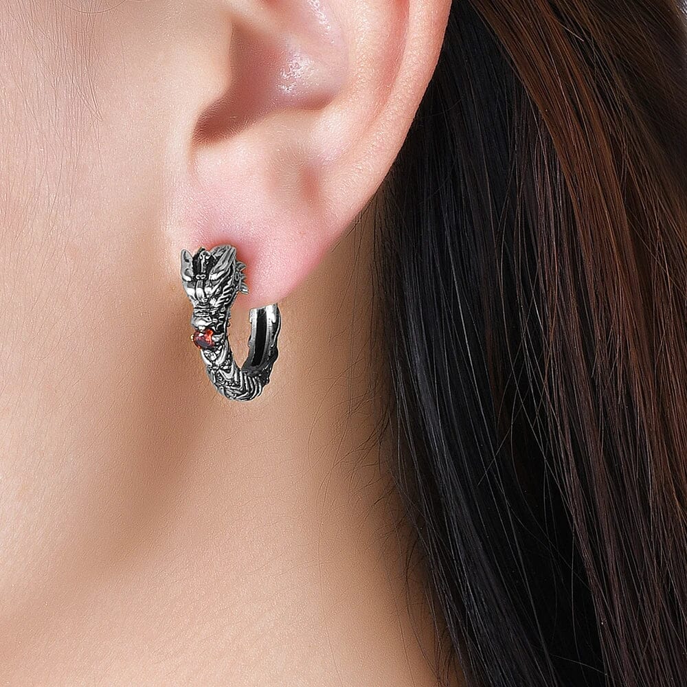 BALERION - Brincos de Dragão em Aço BALERION - Brincos de Dragão em Aço Tesouros Vikings