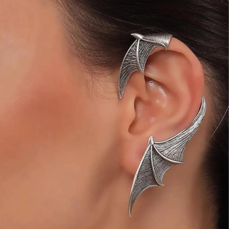 BAT WINGS em Prata 925 Brinco Estilo Ear Cuff earrings Tesouros Vikings