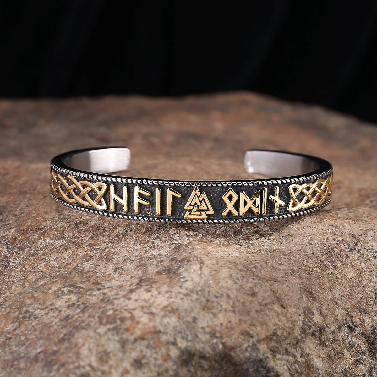 Bracelete Ancestral em Aço Inoxidável Bracelet Tesouros Vikings