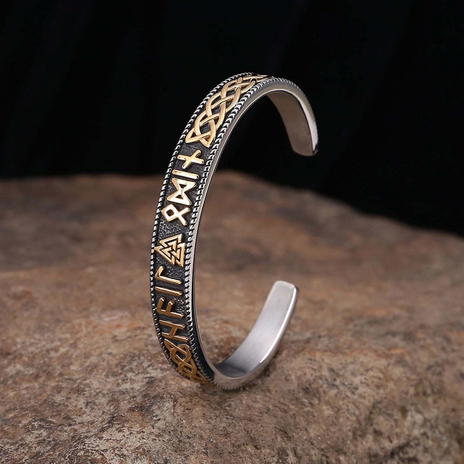 Bracelete Ancestral em Aço Inoxidável Bracelet Tesouros Vikings