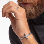 Bracelete de Espada - Pulseira Ajustável em Prata 925 ou Aço Bracelet Tesouros Vikings