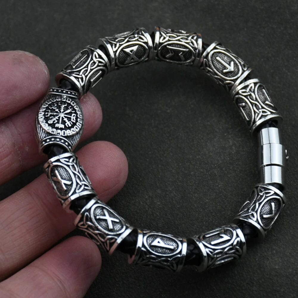 Bracelete Runas Nórdicas – Amuleto de Poder Bracelet Tesouros Vikings