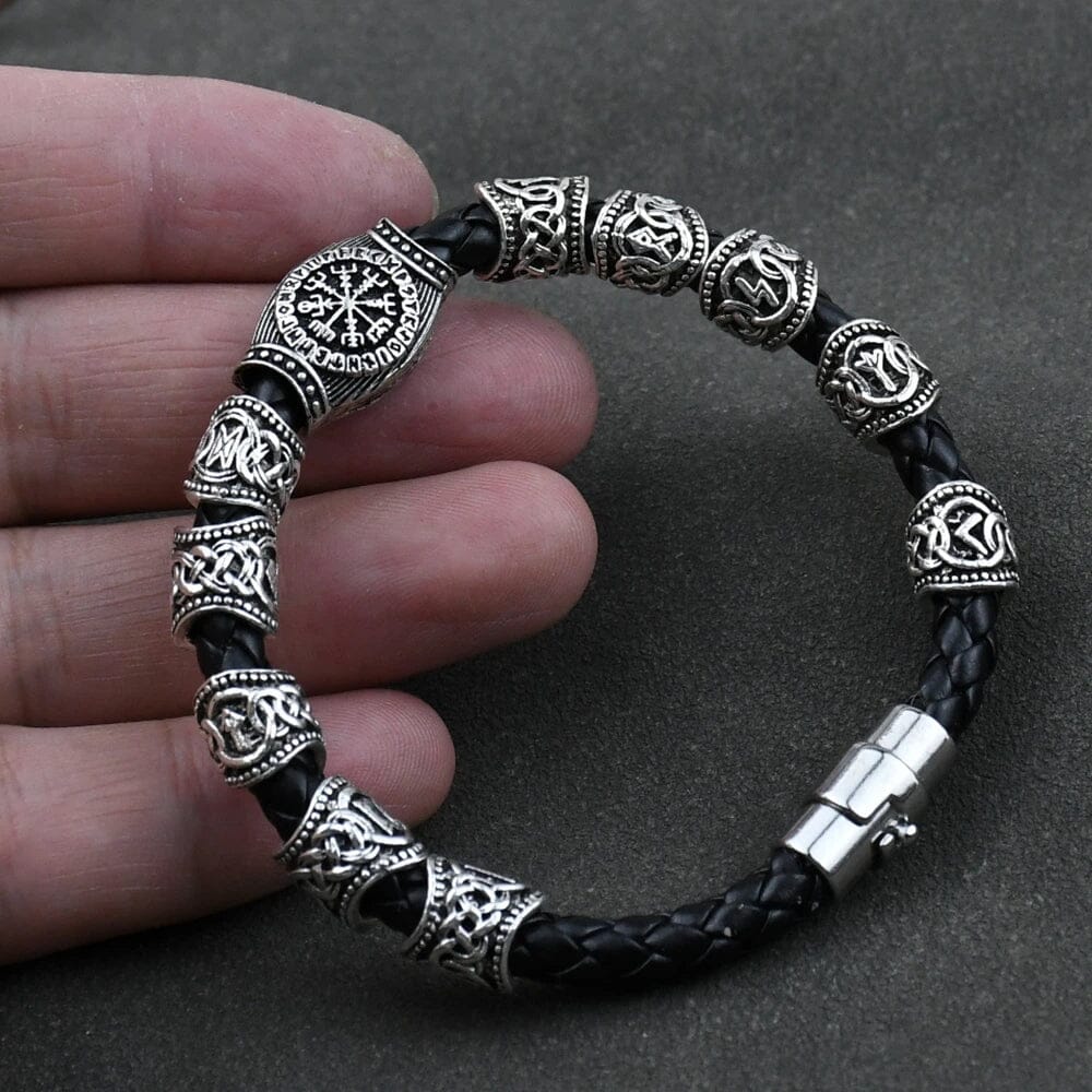 Bracelete Runas Nórdicas – Amuleto de Poder Bracelet Tesouros Vikings